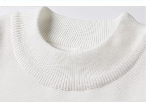 Men's Semi High Neck Casual Slim Fit Classic Knitted Sweater Solid Color Casual Loose Simple Thick Sweater3