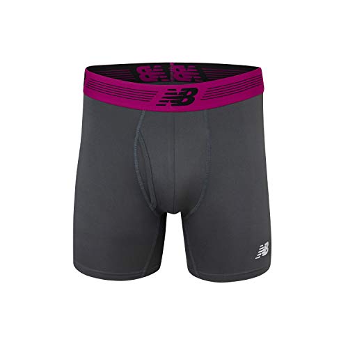 Image of New Balance Men's Performance Boxer Briefs with Fly, Breathable Stretch Underwear, Moisture Wicking, Soft Waistband (3 Pack)