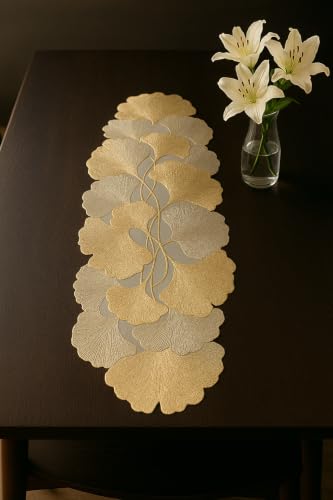 Image of Dakshya Industries Dining Table Mats Round PVC Set | 6 Waterproof Placemats (38 x 38 cm) + 1 Table Runner (91 x 33 cm) | Heat Resistant, Kitchen Decor (Regalique)