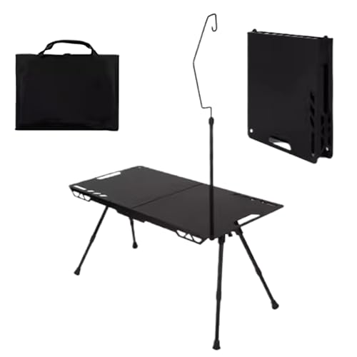 Table de camping pliante pour petits espaces et sols irréguliers