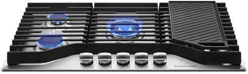 GASLAND Master 36 Inch Gas Cooktop with Griddle PRO GH3905SS1FC with 5 Burners,CSA certified, 120V Plug-in, NG/LPG Convertible