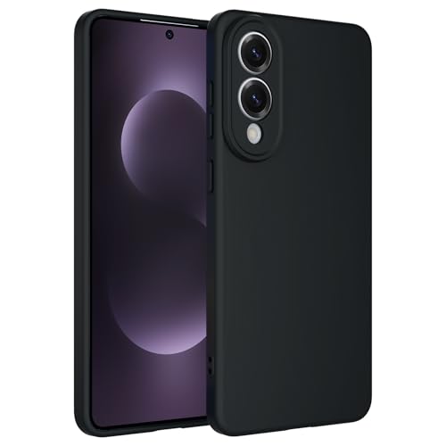 TENOC Phone Case for Samsung Galaxy S25 Edge, Black Case Anti-Fingerprint Protective Bumper Matte Cover