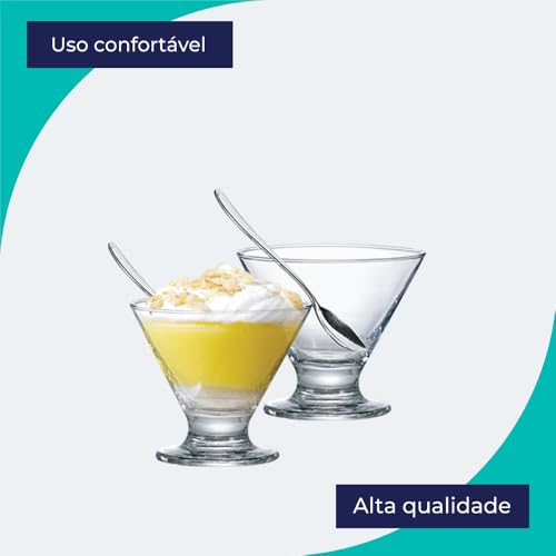 Ruvolo Taça, Jogo de Taça Sobremesa New Egito, Taça de Vidro 225ml 12 Peças