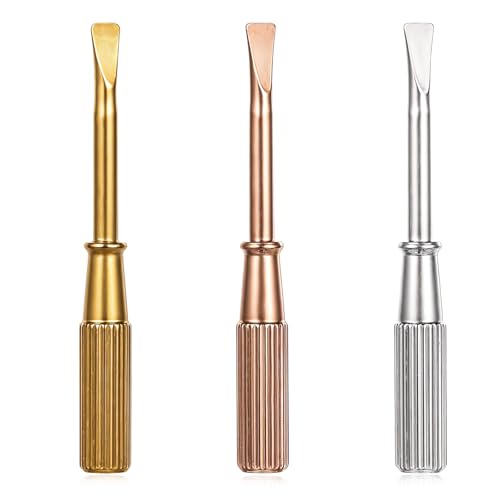 3 Pcs Screwdriver Titanium Steel Mini Screw Driver Screwdriver for Love Bracelet with Non-slip Handle Jewelry Repair Tools slotted screwdriver, Gold +Silver + Rose Gold