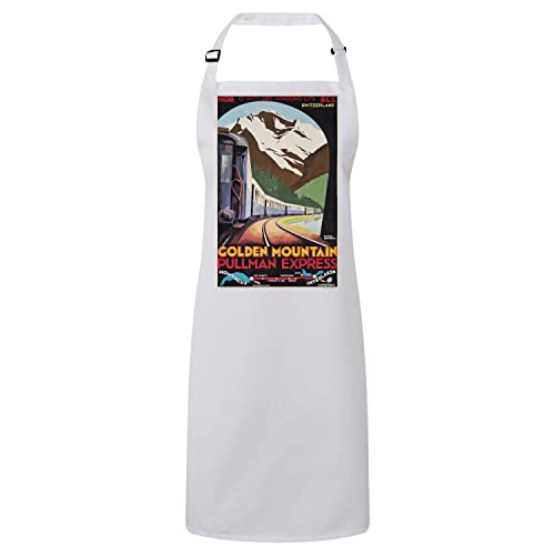 Tablier cuisine Montreux au rendu affiche d'art - Finition premium vintage Art Déco 30's
