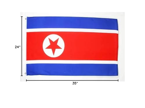 Image of AZ FLAG - North Korea Flag - 2x3 Ft - 100D Polyester North Korean Banner with Two Metal Grommets - Fade Resistant - Vivid Colors - 2' x 3' Feet - 90x60 Cm