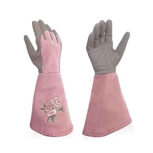 ESESE Gants de travail sécurité, gants jardinage, plantation résistants au, taille des rosiers, for la(Pink,L)