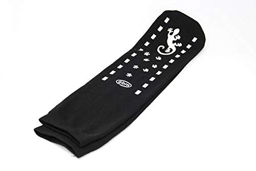 GBM Geckos - Plush Double Tread Non-Slip Safety Socks 6-Pack (Black, Bariatric)