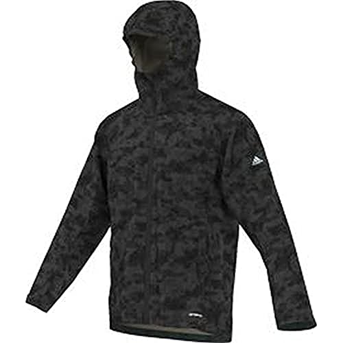 adidas Herren Wetterjacke Wandertag AOP Camo, Schwarz/Grau, 54, AI0852