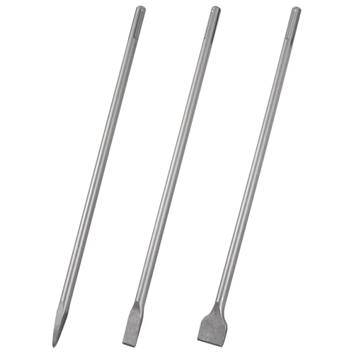 CPROSP 3 pièces Burin SDS MAX 600mm, Burin Plat 25mm+Carrelage 50mm+Pointu, pour Béton et Maçonnerie, Accessoires Marteau Perforateur