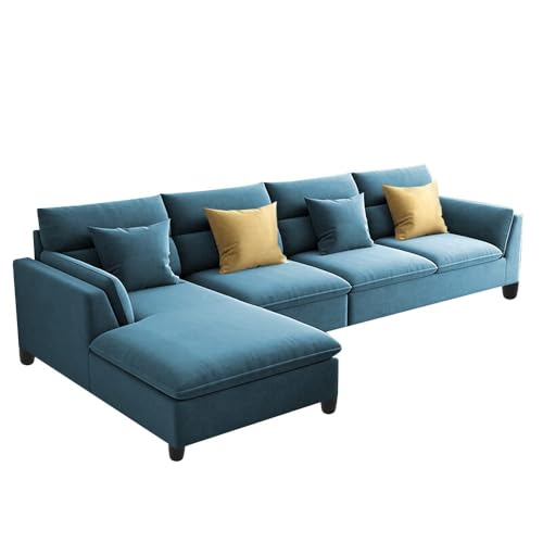 Image of Casaliving Delton LHS 6 Seater L Shape Sofa Set for Living Room (Turquise) Premium Fabric Sofa Set