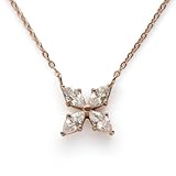 [ジュエル ボックス] JewelVOX ネックレス レディース 金属アレルギー対応 サージカルステンレス キュービックジルコニア 花 シンプル 大人 (ピンクゴールド)