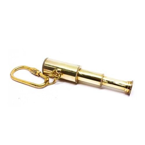SA ENTERPRISES 3; INCH WORKING TELISCOPE KEY RING BIKE AND CAR PURE BRASS GIFTED ITEM