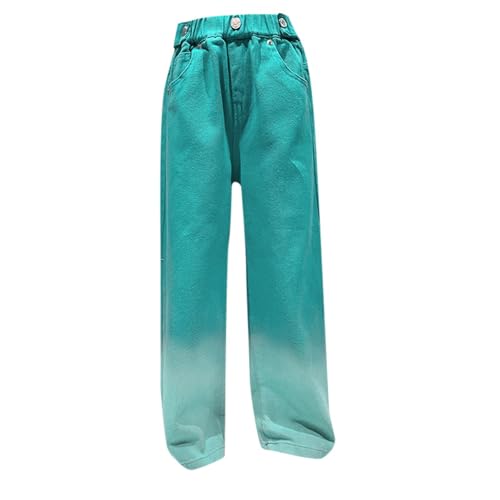 Girls' Baggy Jeans Candy Colors High Rise Elastic Waist Wide Leg Washed Denim Pants Casual Jean Trousers Pockets4