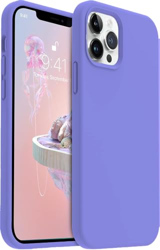 Image of DIZORO Silicone Back Case for iPhone 12 Pro Max, Soft-Touch Phone Microfiber Silicone Back Cover for iPhone 12 Pro Max- Purple