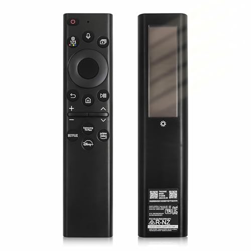 for Samsung TV Remote BN59-01385A Compatible with Samsung Smart TV 2019-2025 Solar Charging Voice Remote USB-C Rechargeable Bluetooth Pairing 4 App Shortcuts Black