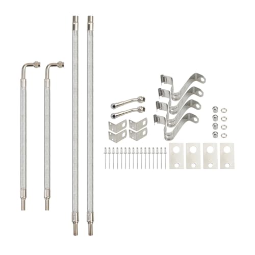 SAROAD Kit de Extensión de Vástago de Válvula Dual, Extensión de Vástago de Válvula Trenzada Que Se Adapta A la Extensión de Válvula de Neumático de Ruedas Dobles de 16 A 19-1/2 Pulgadas