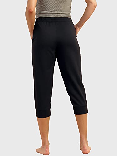 icyzone Women's French Terry Jogger Lounge Sweatpants - Active Capri Pants for Women2