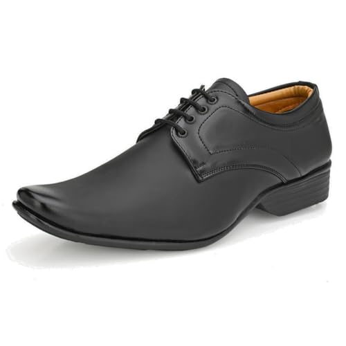 Image of Leatherkraft Stacked Heel Lace-Up Formal Shoes