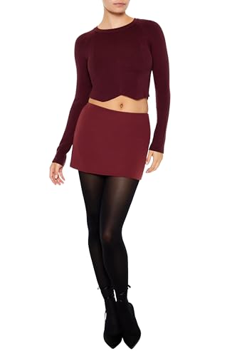 Forever 21 Women's Notched Cropped Sweater2