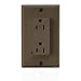 Leviton T5280 15-Amp, 125V, Tamper Resistant, Decora Duplex Surge Suppressor Receptacle, Straight Blade, Commercial Grade, Self Grounding, 10 Pack, Brown