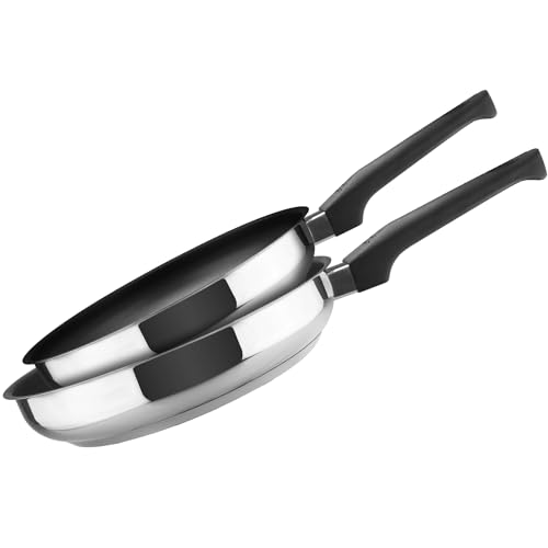 MAGEFESA - Sabor set de sartenes 18 + 22 cm, antiadherente triple capa, fabricada en acero inoxidable, compatible con todo tipo de fuego, induccion, fácil limpieza apta para lavavajilla