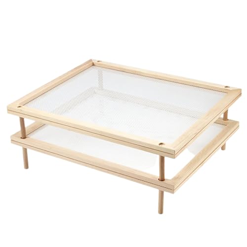 Séchoir à Pâtes et Herbes en Bois Empilable | Déshydrateur 2 à 4 Niveaux avec Grille Aérée | Gain de Place pour Cuisine (Fruits, Légumes) | Accessoire...