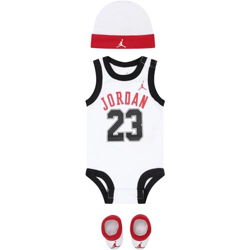 Image of Michael Jordan Jumpman 3 Pc Infant Set (0-6 Months, (0836) White/Red)