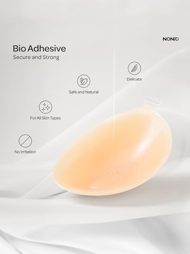 Image of NONIO Adhesive Bra Strapless Sticky Invisible Push up Reusable Silicone The Best Off Backless Viscous for Women