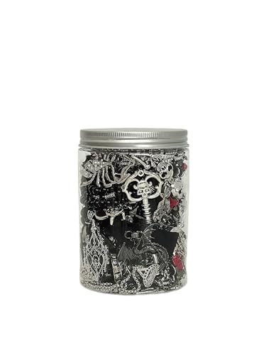 45-50 pcs Mystery Jewelry Jar, Surprise Gothic Jewelry Set for Woman, includes Gothic Punk Witch Necklaces, Earrings, Rings, Bracelets and Hair Clips, Unique Goth Jewelry Box Gift for Her