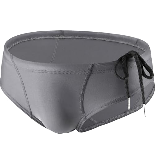 Summer Code Mens Swim Briefs Bikini Sport Swimwear Bathing Suit Solid Sexy Swimsuit with Drawstring
