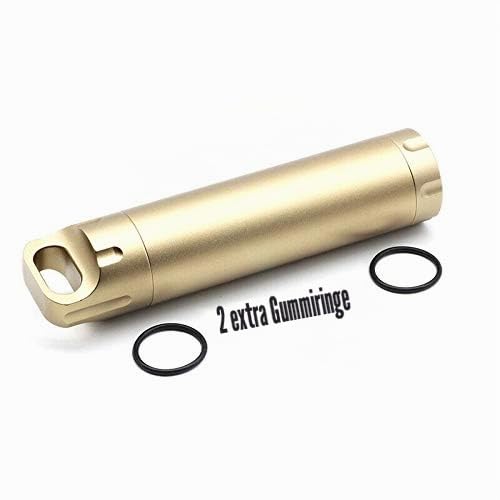 Survival Capsule Wasserdichte Versiegelungsflasche aus Aluminium, EDC-Behälter, Tank, Überlebens-Notfallwerkzeug für Jagd, Camping, Bergsteigen (Pistolengrau, 3 Stück)