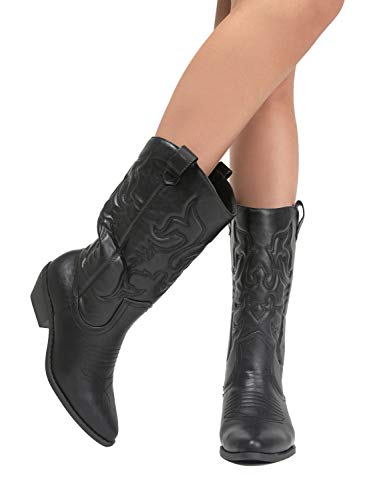 J. Adams Lasso Cowgirl Boots for Women - Mid Calf Low Heel Western Boot 6