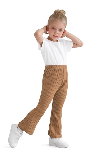 Image of Toddler Baby Girls Fall Bell Bottoms Pants Ruffle Flare Pants Soft Fleece Trousers for Children's