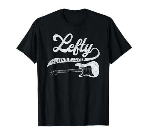 Left Handed Guitarist Lefty Guitar Player Retro Band Member T-Shirt