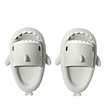 Cysincos Shark Slides Kinder, Cute Badeschuhe Kinder Mädchen, Bequem und Super Weich Hai Hausschuhe für Sommer, Unisex Shark Slippers für Outdoor und Indoor, Ente Badelatschen Kinder