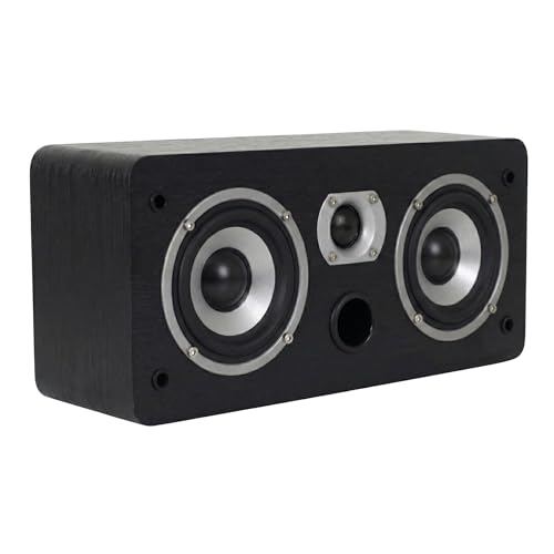 DYNAVOICE Altavoz Central 100W Rms 90dB Doble Woofer Reflex Frontal Tweeter Super Audio Sonido Profesional Home Cinema Dolby Atmos Montaje Muro No Bluetooth Magic CR-4 Negro
