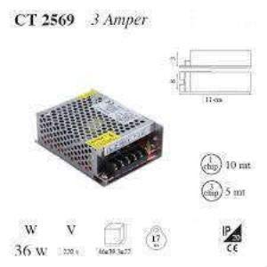 Cata Ct-2559 36 Watt Şerit Led Trafo 3 Amper