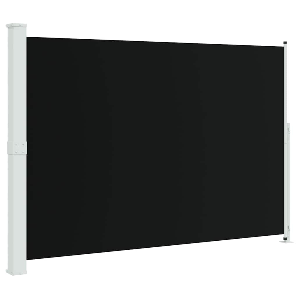Brise-vue rétractable extérieur noir et gris avec toile 200x300 cm