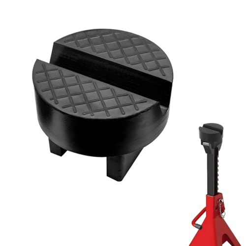 Image of Car Jack Stand Support Pad, Universal Floor Jack Stand Rubber Pad Guard Adapter, Unique Design Slotted Frame Rail Pinch Welds Protector for Floor Jacks, Car Accessories