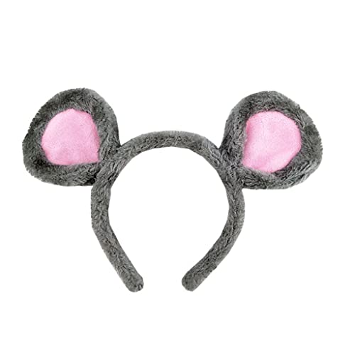 FOKH Weiche Bärenohren Stirnbänder Plüsch Maus Ohren Haarreifen zum Waschen Gesicht Cartoon Tier Haarbänder Halloween Kostüm