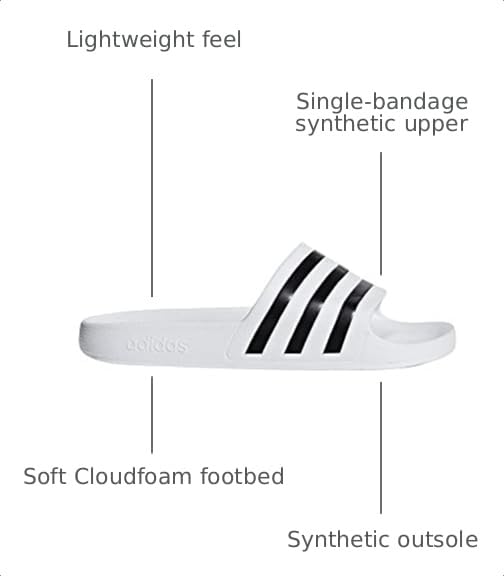 Image of adidas Mens Adilette Aqua Slide Casual Sandals Casual - Black