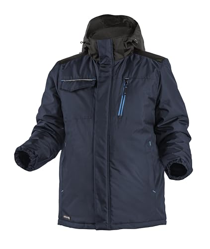 Högert Technik Winter-Arbeitsjacke REN, warme Outdoor-Kälteschutzjacke, wasserdicht, reflektierend, mit Kapuze, marineblau, M, winddicht, ideal für Bau & Handwerk