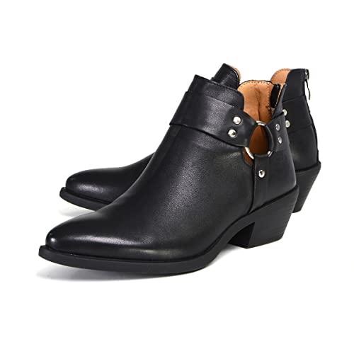 Milwaukee Leather MBL9443 Women's Sleek Black Classic Harness Ring Fashion Shoes4