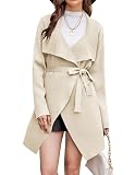 GRACE KARIN OL Elegant Jacke mit Gürtel Causal Alltag Langarm Mantel Strickjacke M