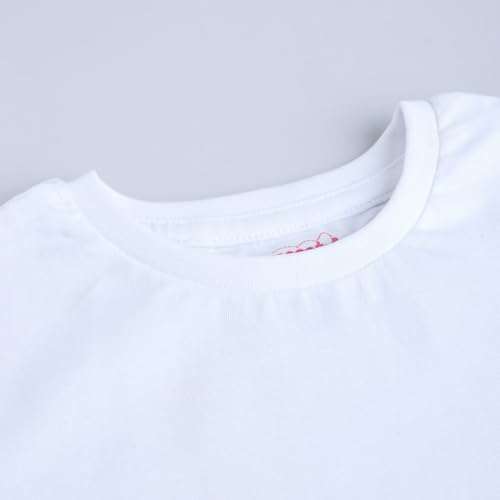 Image of Hopscotch Girls White Short Sleeves Pure Cotton Basic T-Shirt