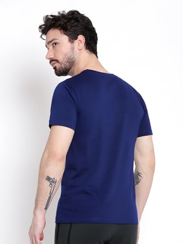 Image of BEYOUNG Cotton Regular Fit Plain T-Shirt for Men | Flexible Round Neck | Casual T-Shirt | Solid T-Shirt | Half-Sleeves | Stylish T-Shirt