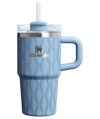 Image of STANLEY Quencher H2.0 Tumbler with Handle and Straw 20 oz | Flowstate 3-Position Lid | Cup Holder Compatible for Travel | Insulated Stainless Steel Cup | BPA-Free | Slate Blue Drift