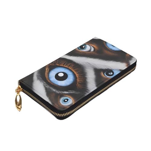 The Evil Eye Looked Prints Leather Long Clutch Wallet for Fashionable Girls and Women - Durable, Stylish, and Functional, Black, One Size3