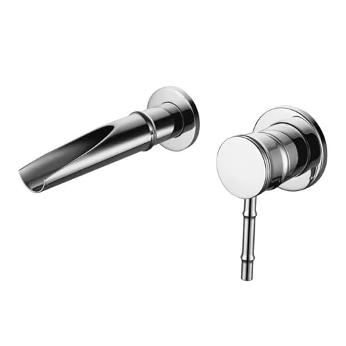 Robinet de lavabo encastré cascade en laiton chrome brillant haut de gamme pour salle de bain